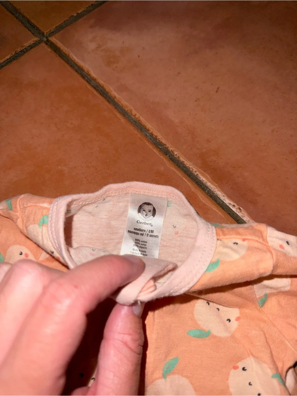 Gerber‎ Peach-Print Pink Footed Baby Sleeper